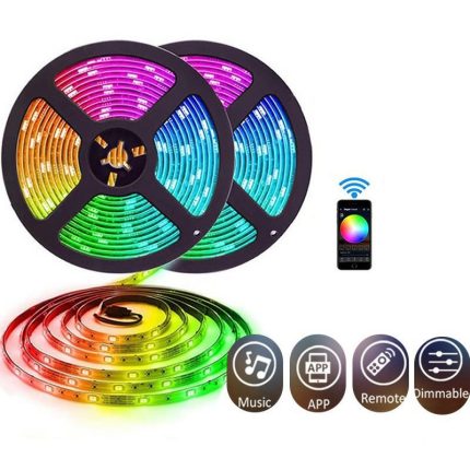 LED Strip Lights 16.4ft Smart Color Changing Light Strips with Remote Multicolor RGB LED Lights for Party Christmas Home Decor