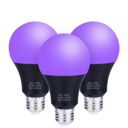 UV Purple Black Light Bulb 85-265V 15W Halloween Haunted House Decoration Fluorescent Light Bulb 395nm Neon Glow for Party DJ
