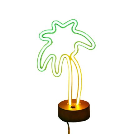 Amazon hot sale faux neon BO plam tree table light For Party Decoration