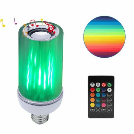 LED Bulb with Bluetoot Speaker Flame Effect Light Music Player Dimmable Voice Control With 24Keys Remote Controller For Party