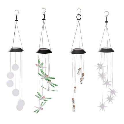 Outdoor Color Changing Xmas Lights Tree Hanging ball Solar LED Garden wind chime mobile lamp is suitable for party decoration