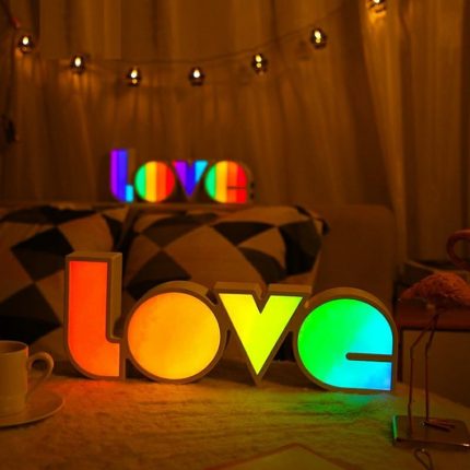 Neon Love Alphabet Light Colorful Led Letter Lamp Decoration Night Light For Party Bedroom Wedding Birthday Christmas Decor Gift
