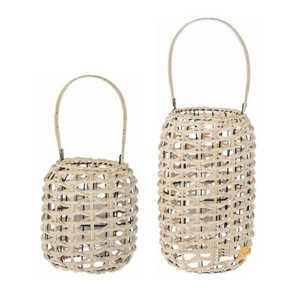 Best seller Rattan Candle Holder Glass wedding lantern Handwoven & Attractive For Party decoration