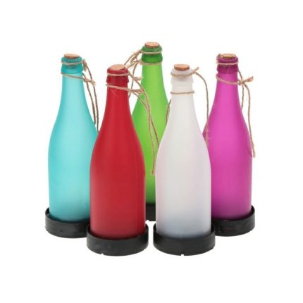 5 packs Garden Hanging Lamp for Party Outdoor Garden Courtyard Patio Colorful Waterproof Plastic LED Solar Wine Bottle Lights