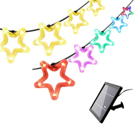 Solar Led Christmas Decoration Starry Star Shaped  String lights for Party Deco