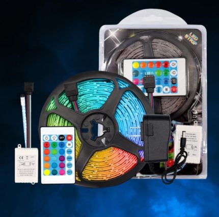 Hot Sell Flex 12V 2835 IP20 5m car light bar christmas lights  Wholesale Color Remote Controller RGB led strip set For Party