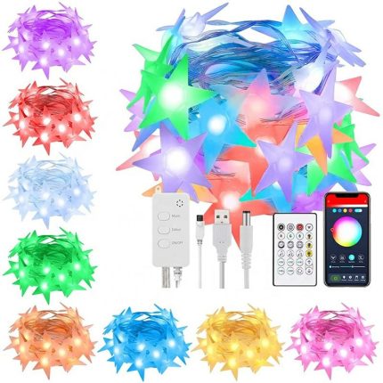 Wholesale USB Operated with Remote and APP Controlled Sync Music Star Fairy String Lights For Party Wedding Room Holiday Decor