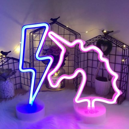 Fashion Battery And USB Powered Neon Light Lights Korea Style Flamingo Cactus Night Light For Party Decoration