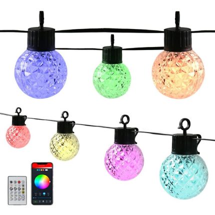 Smart Control Holiday Lighting Christmas Outdoor Led String Light G40 Globe Bulbs Garden Lamp For Party Decor