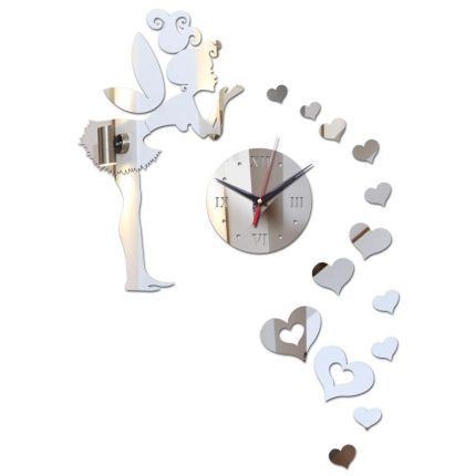 new hotwall stickers clock needle home decor living room modern furniture clocks acrylic mirror sticker person and heart pattern
