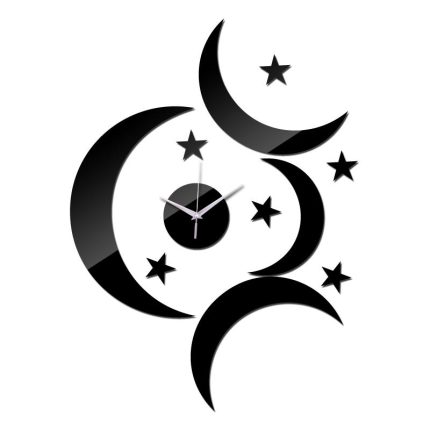 new sale diy wall clock  stickers home decor living room modern furniture clocks acrylic mirror sticker star and moon