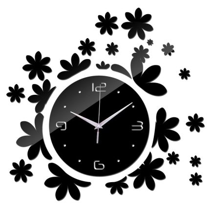 new fashion wall sticker clock clocks diy home decoration mirror acrylic stickers Furniture quartz needle flower