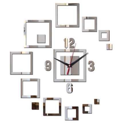top sale wall sticker clocks home decor acrylic mirror surface modern furniture square diy stickers art