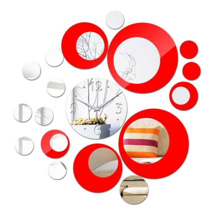 new hot wall sticker  home decor acrylic modern style Center furniture mirror surface stickers quartz clocks art