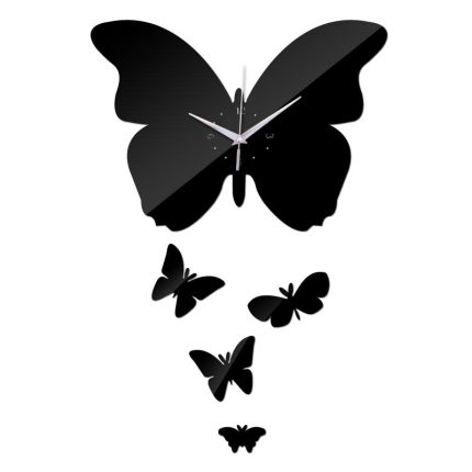 top sell diy wall clock sticker home decora acrylic mirror surface europe furniture butterfly stickers art