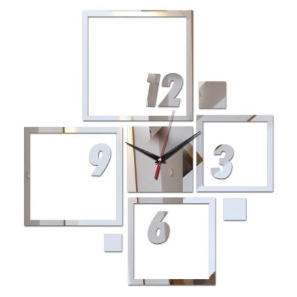 top sale acrylic mirror stickers diy wall clock Home Decoration clocks modern living room Furniture square Sticker