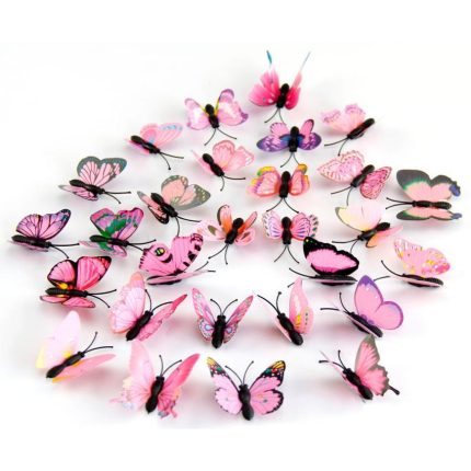 House LC Wall Sticker 12PC PVC  Butterfly wall stickers for Living Room Bedroom Decoration Pegatinas de pared 18JUN19 Drop  Ship