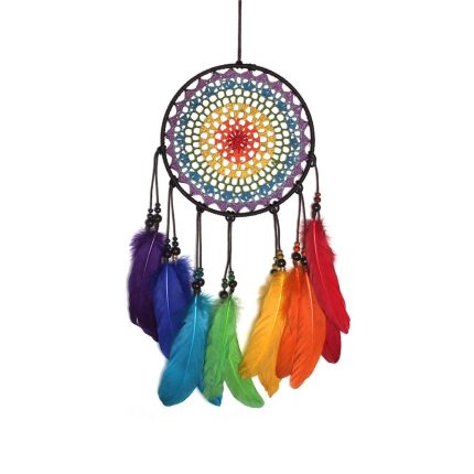 Colorful Mini Lace Dreamcatcher Handmade Dream Catcher Net With Feathers Wedding & Car & Home Wall Decor Pendant 18Sep